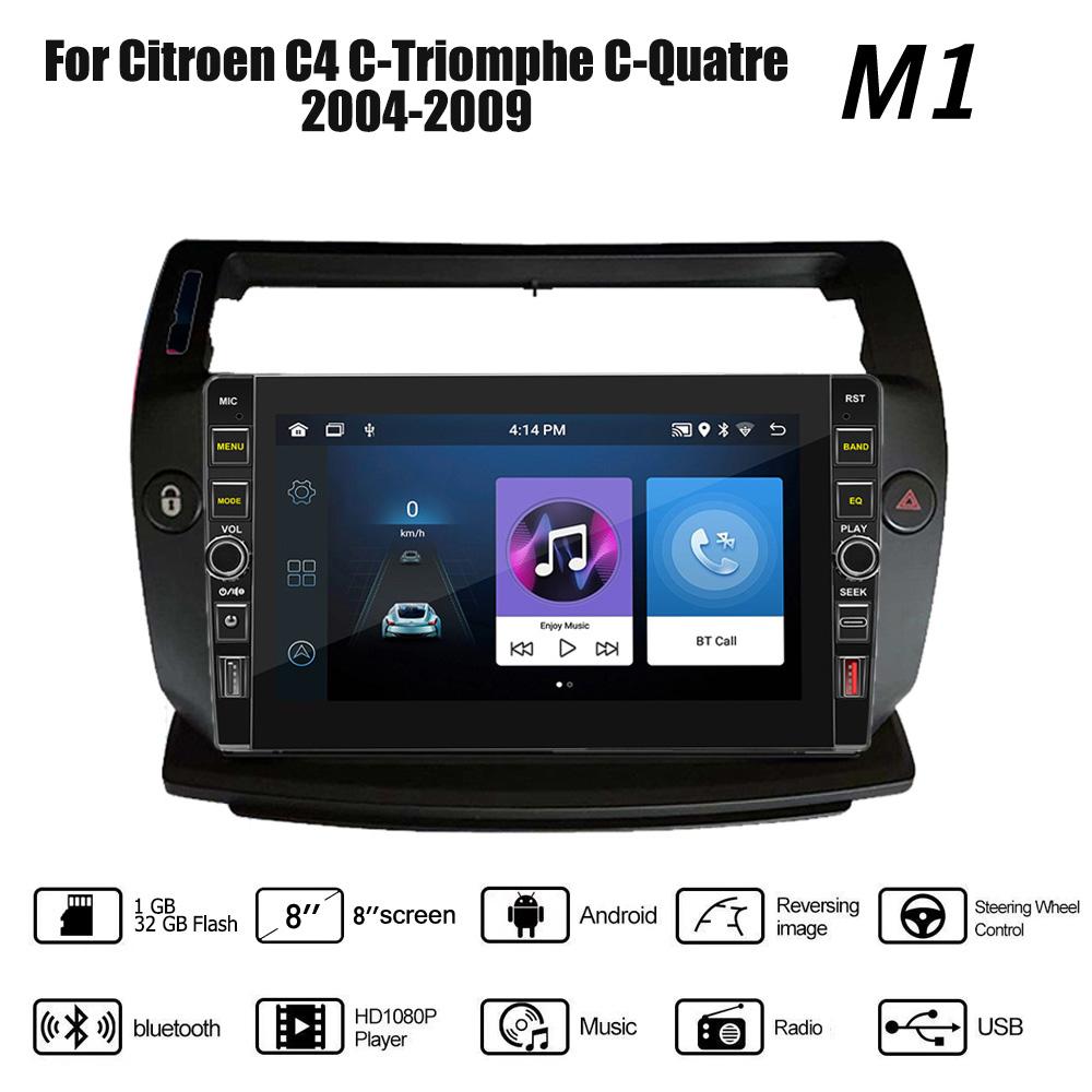 

8 дюймів для Citroen C4 C-Triomphe C-Quatre 2004-2009 з кнопковою ручкою Автомобільний радіо Мультимедіа 2Din Стерео Аудіо Android Відео 1+32 ГБ 1+32GB чорний