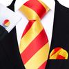 Red Striped Paisley Solid Floral Wedding 8CM Tie For Men Design Mens Necktie Hanky Cufflink Set For Daily Wear Business Party
