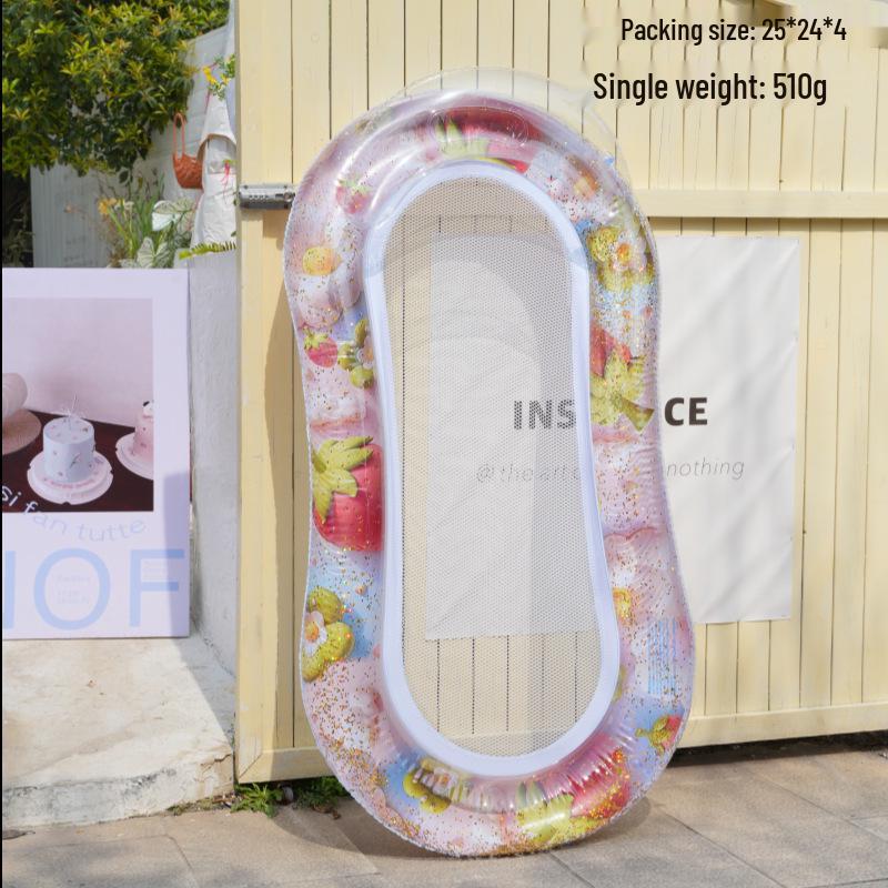 New Arrival Adult Inflatable PVC Water Lounger - Striped Mesh Floating Hammock