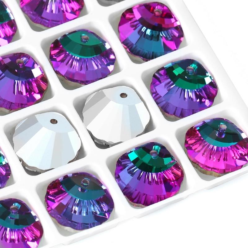 12Pcs Austria Crystal Pendant Loose Rhinestone Beads Charms Glass Jewelry Gems Stones for DIY Necklace Jewelry Making 11Styles
