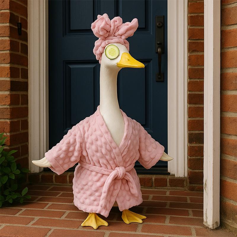 Porch Goose Funny Halloween Yard Bathrobe - Autumn/Winter Velvet Holiday Style