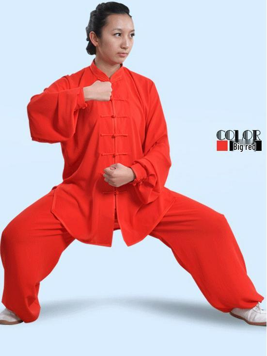 2024 Spring & Autumn Cotton-Silk Tai Chi Suit for Middle-aged & Elderly Men & Women - Practice & Performance Wear