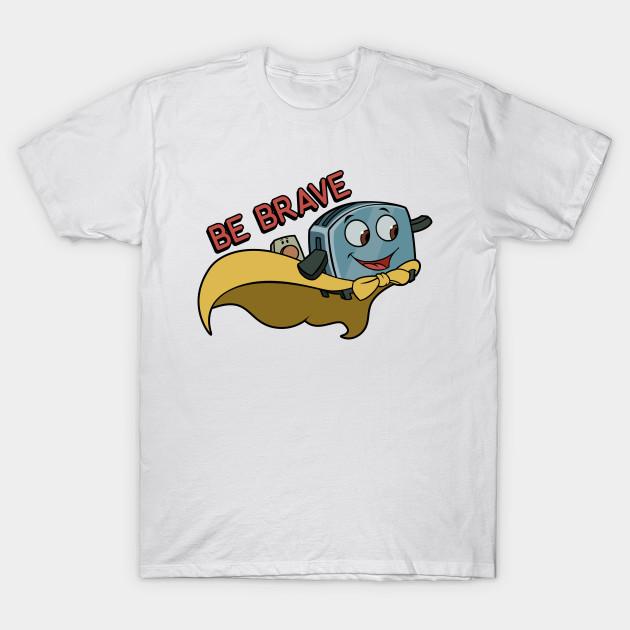 Men Black Print T-shirt Be Brave Little Toaster No-Cut Transfer Paper Print Cotton Tshirt S