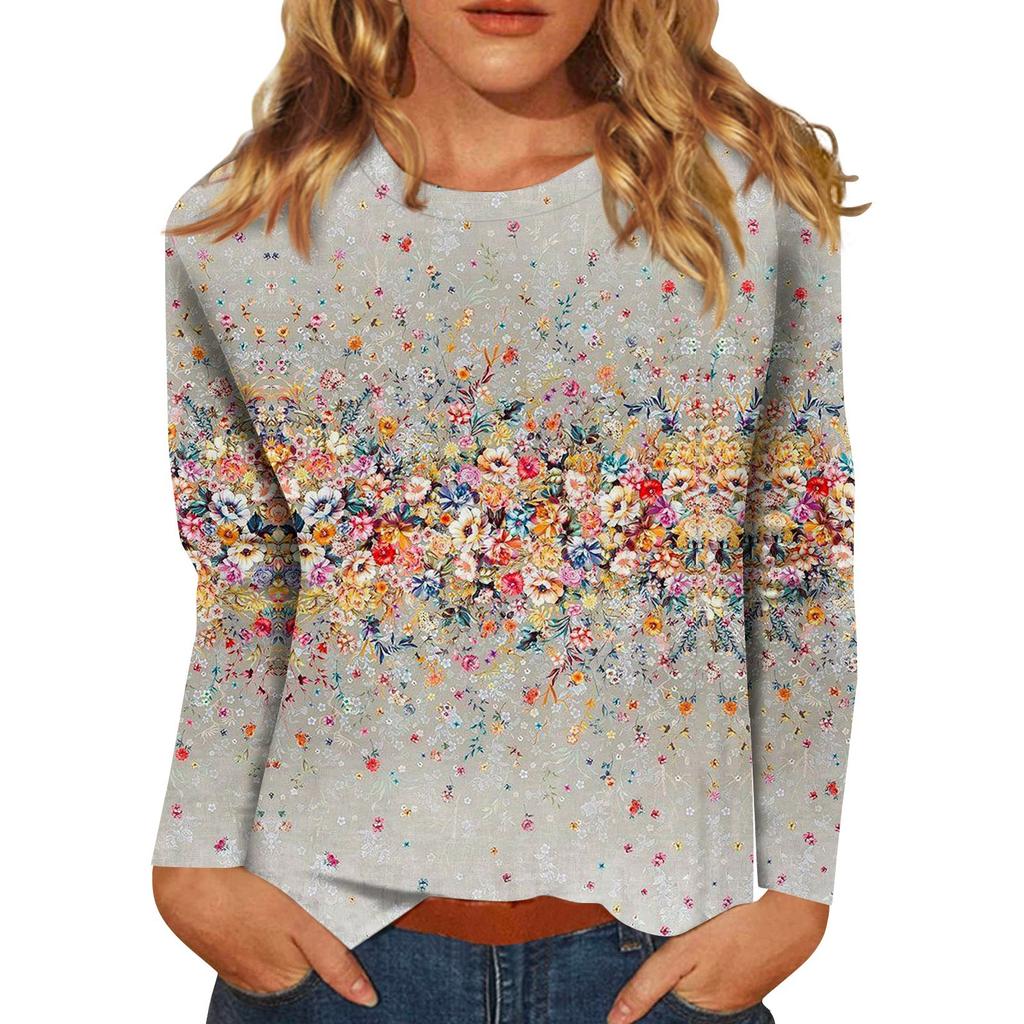 Women Print Graphic Tees Blouses Casual Plus Size Basic Tops Pullover Tops Clothing