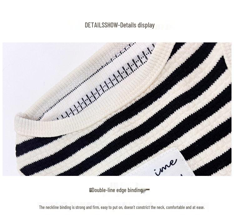 Spring & Autumn Cotton Striped Dog Vest - Comfortable Leash-Pulling Outfit for Teddy, Bichon, Small & Medium Dogs
