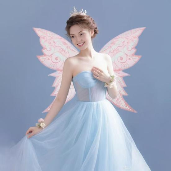 

Fairy Wings for Girls Women Halloween Butterfly Fairy Costume for Cosplay Accessories Organza Dress Up фіолетовий