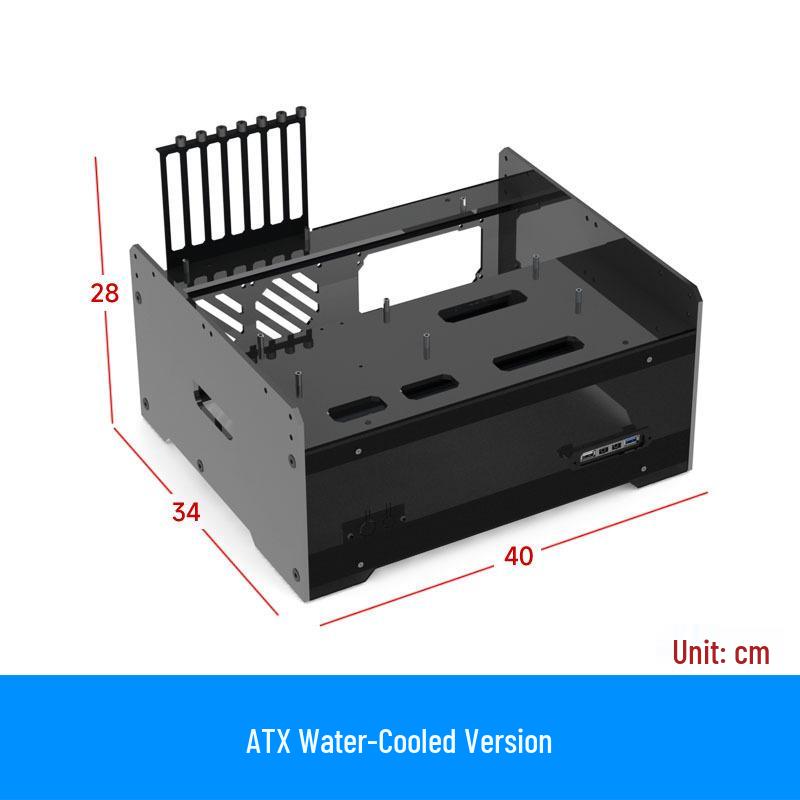 Double-Layer Acrylic Water-Cooled Computer Case with Semi-Transparent Design