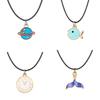 iF ME Cartoon Animal Necklaces Sweet Pendants Clock Planet Necklace For Women Girls Kids Jewelry Xmas Gifts