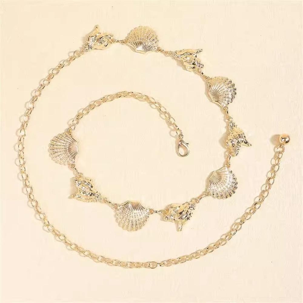 Metal Dress Belt Chains Belly Chain Shell Body Chain Vintage Bohemian Waist Chains Belly Dance