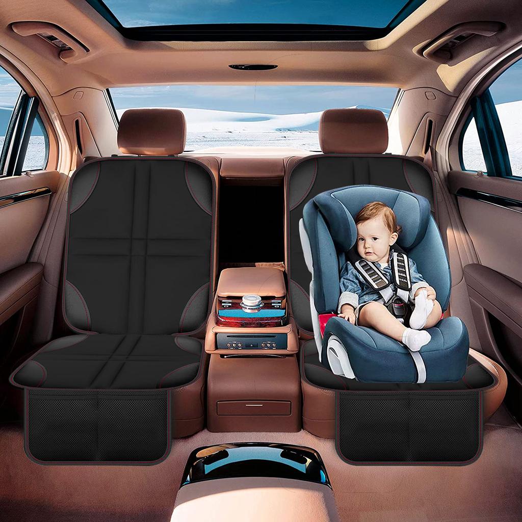 Universal Car Seat Protector for Child Baby Pet Waterproof Non-Slip Anti-Scratch Durable Auto Interior Cushion Cover with Pocket