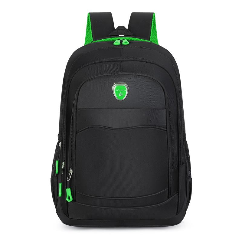 

Large capacity leisure travel backpack men s college student schoolbag simple computer bag business fashion bag зелений