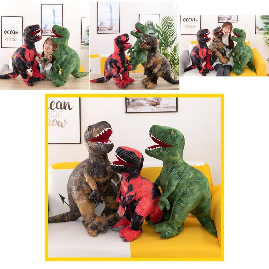 Adorable Dinosaur Plush Toy Soft Cuddly Tyrannosaurus Rex Pillow For Kids Boys Birthday Gift