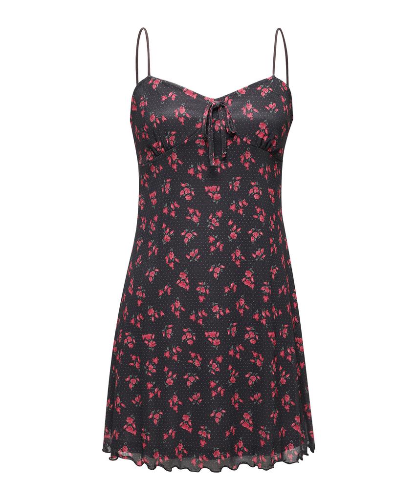 Lupeulupeu Mesh Beach Dress [Rosy Dot Dark Gray]