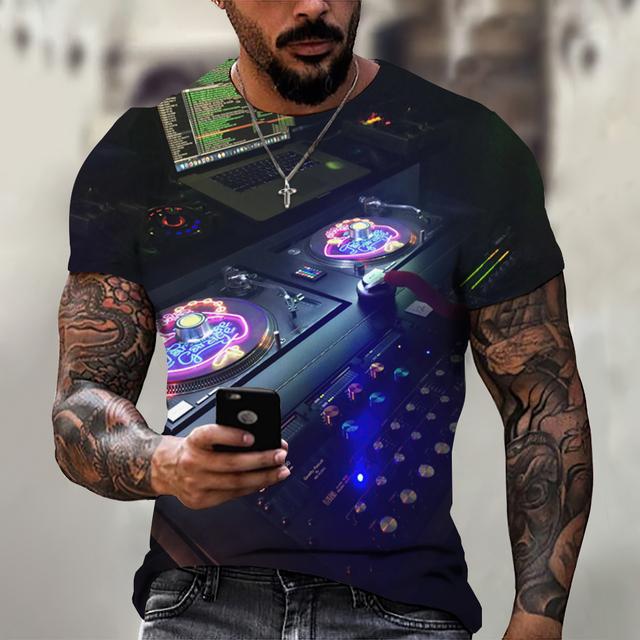 Für Männer T-Shirt Kurzarm Tops DJ Singer Graphic Shirts Tees Mode Designer Bekleidung O-Ausschnitt Männliche Hip Hop Kleidung Sommer Tops