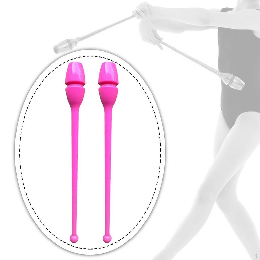 2 Pieces Rhytmic Gymnastics 44cm Easy to Control Training Equipment Exercise Pole for