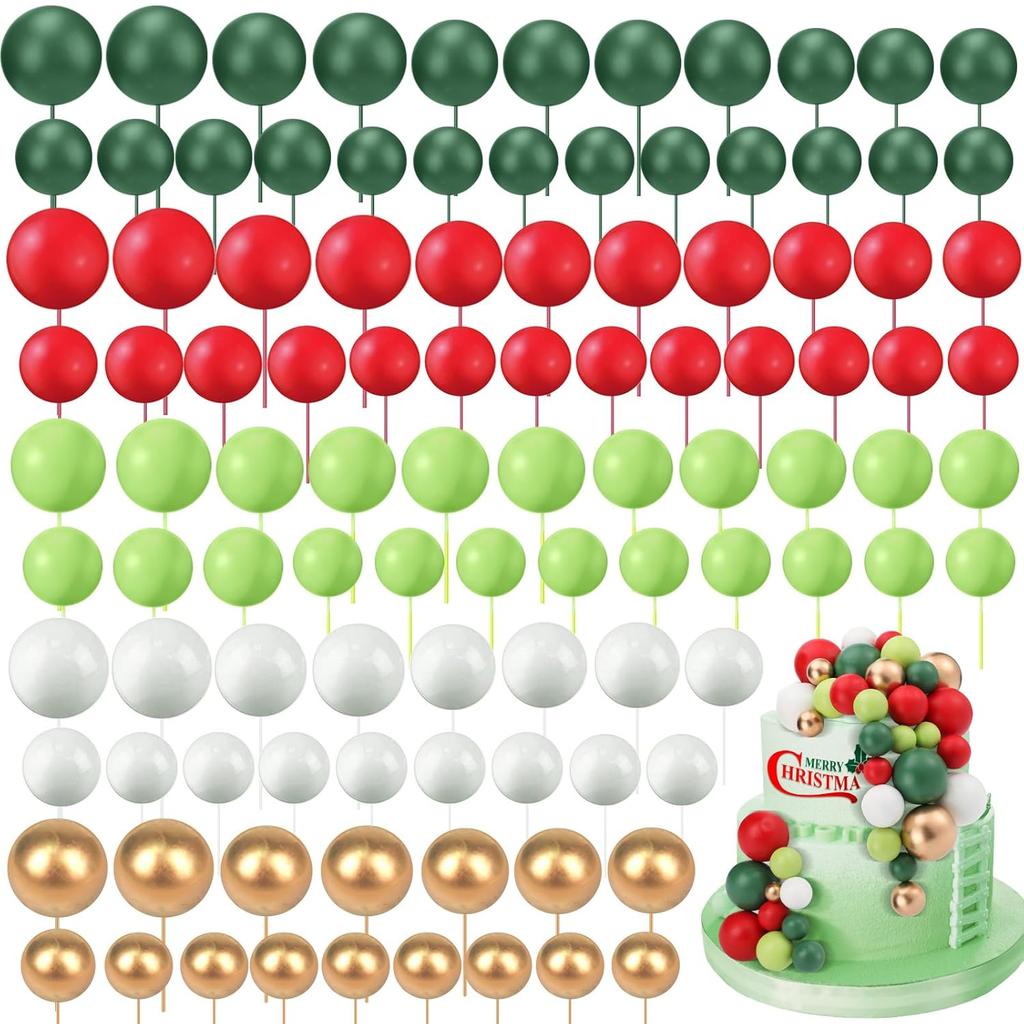 108 Stück Kugeln Kuchenaufsatz Ballons Cupcake-Aufsatz DIY Kuchen Einstecker Aufsatz Schaumstoff Kuchenkugeln Backdekoration für Hochzeitsfeier