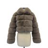 S-6X Short Imitation Fox Fur Jacket Women's Winter New Fashion Artificial Fur Splicing Crew Neck Coat