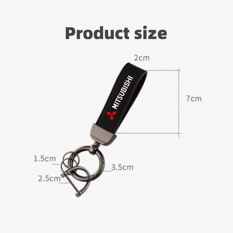 Metal Car Keychain Ring Key Fob Holder for Mitsubishi Ralliart Lancer ASX Outlander Pajero Accessories