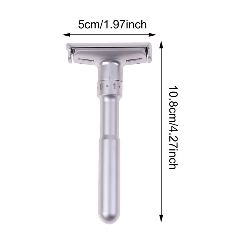 Men Shaver Barber Tools Hair Razor Adjustable Double Edge Classic Safety Razor With 5 Pcs Stainless Steel Blades Shaver