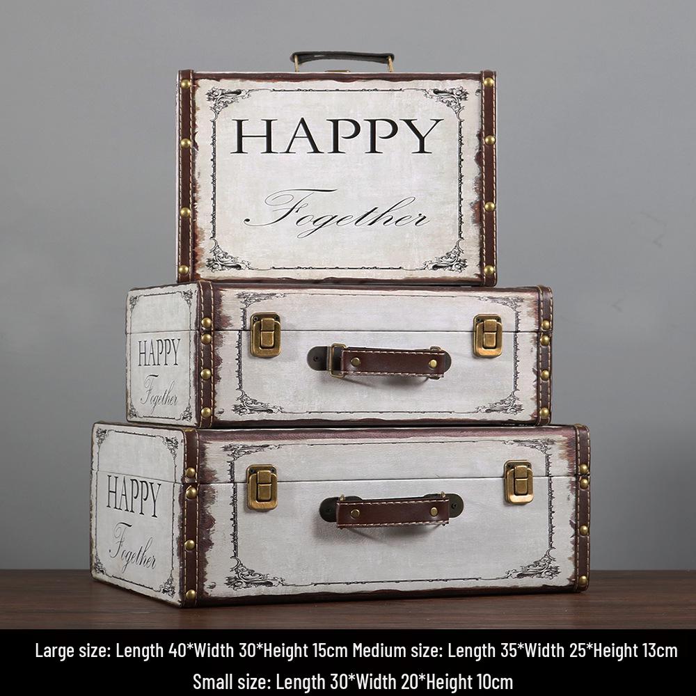 European Retro Leather Storage Box - Handbag, Clothes, and Travel Photography Prop Organizer