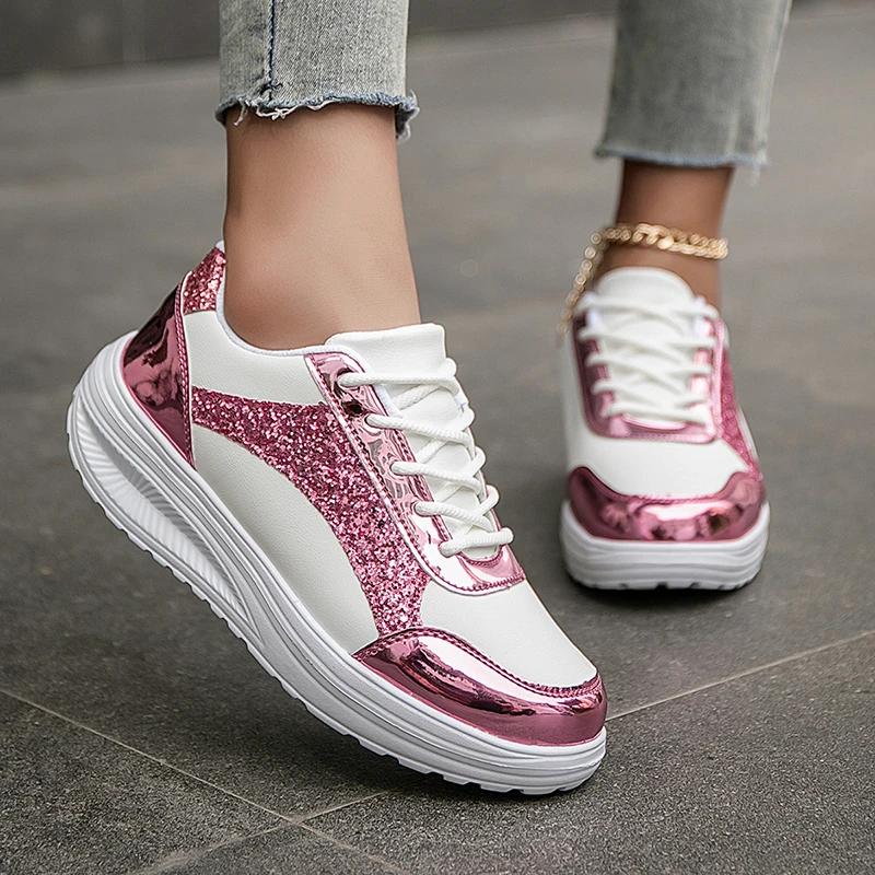 

YRZL Women s Sneakers Waterproof Comfortable Female Lace Up Shoes Platform Woman Walking Gym Running Shoes Women Sports Shoes 42 бежевый