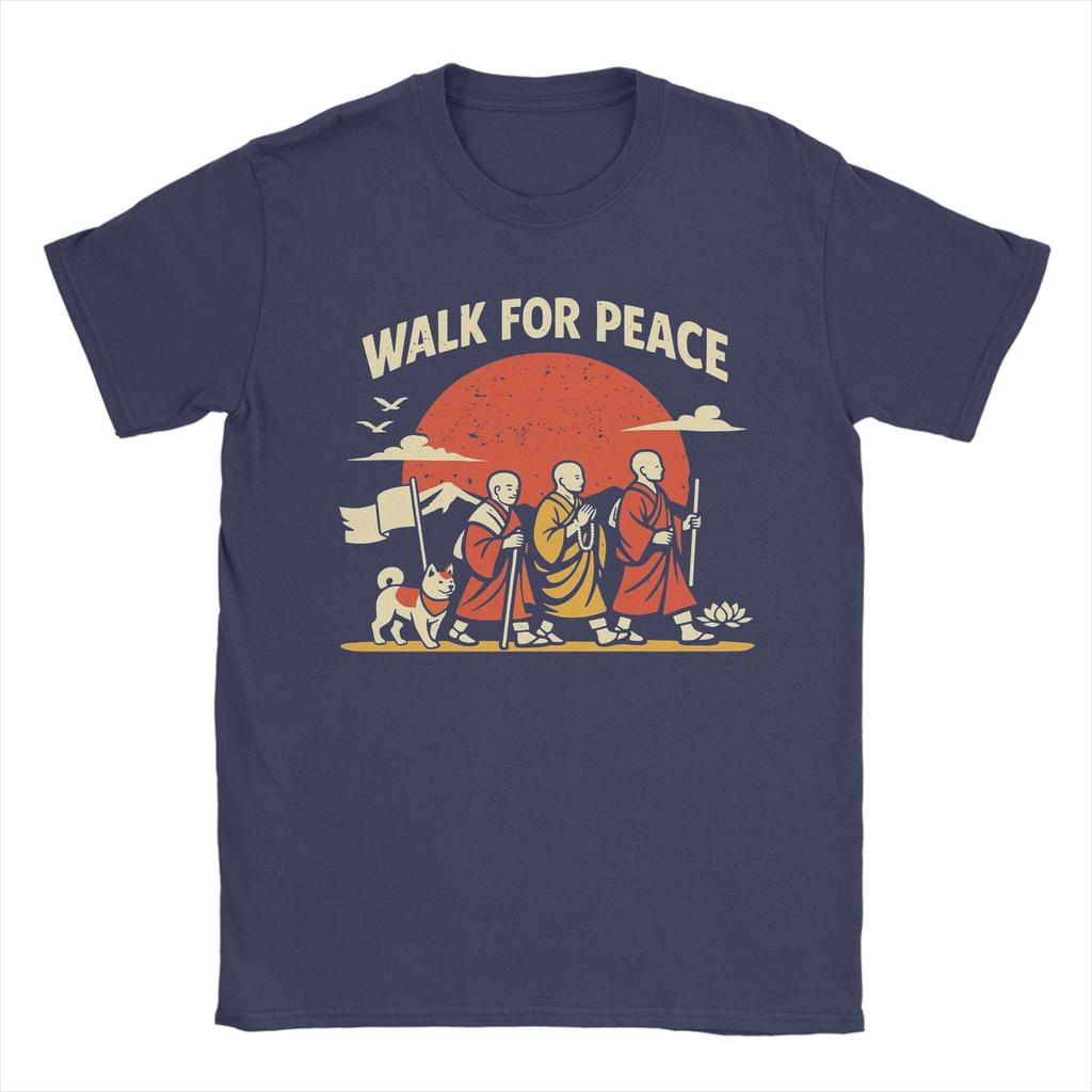 Unisex Women Walk For Peace T Shirt Pure Cotton Clothing Funny Short Sleeve Round Neck Tee Shirt Gift TShirts