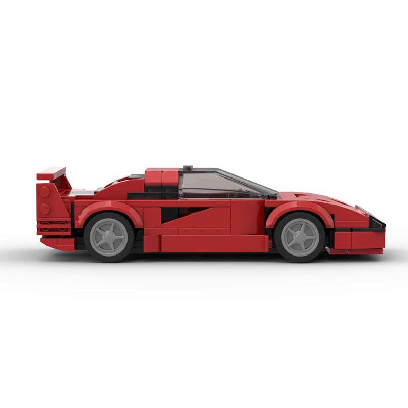 MOC Building Block Speed Series Eight-frame Car Supercar Racing Car F40 Model Toy