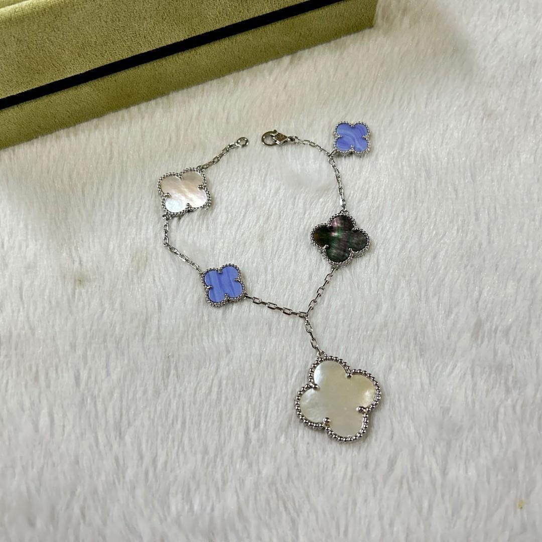 Fanjiagao Version V Gold Four-leaf Clover Five-flower Irregular Fritillary Bracelet Korean Version Trend