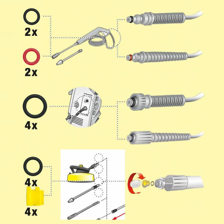 Per Idropulitrice Karcher K2 / K3 / K4 / K5 / K6 / K7 Anello di Tenuta a Forma di O