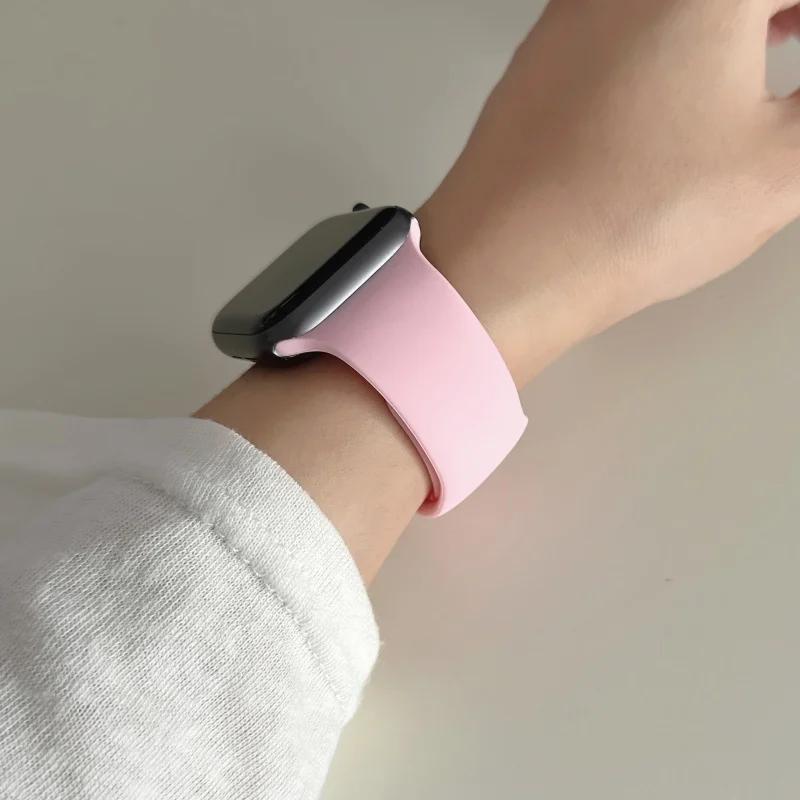 Straps For Watch 10 46 Mm 49mm 44 Mm 45mm 40mm 42mm 41mm 38mm Sport Bracelet iWatch Series 9 8 7 SE Ultra 2 Silicone Band