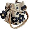 Handmade Crochet Flower Tote Bag With Pu Material For Gift Giving And Casual Use