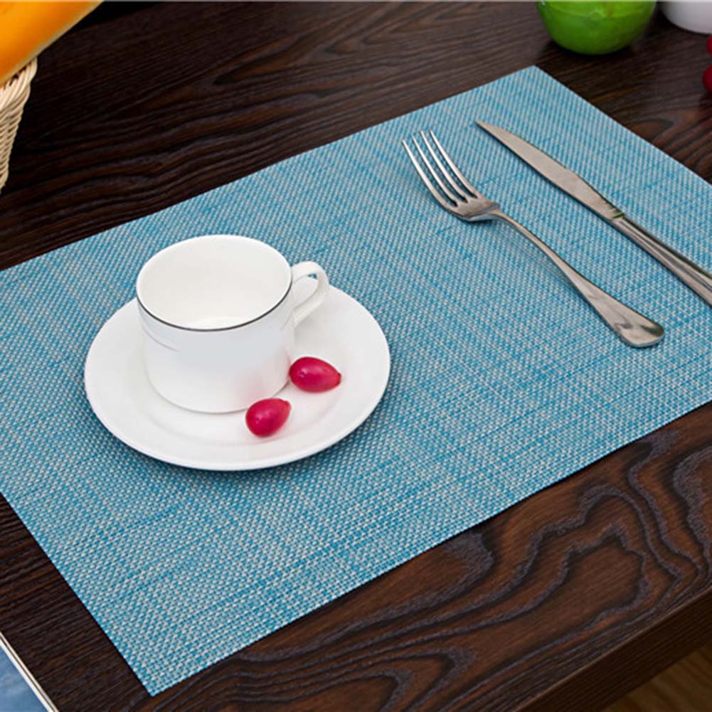 Jednobarevné prostírání k jídelnímu stolu pro domácnost 45*30 cm zesílená tkaná PVC podložka na čaj Dekorace domácí kuchyně na jídelní stůl