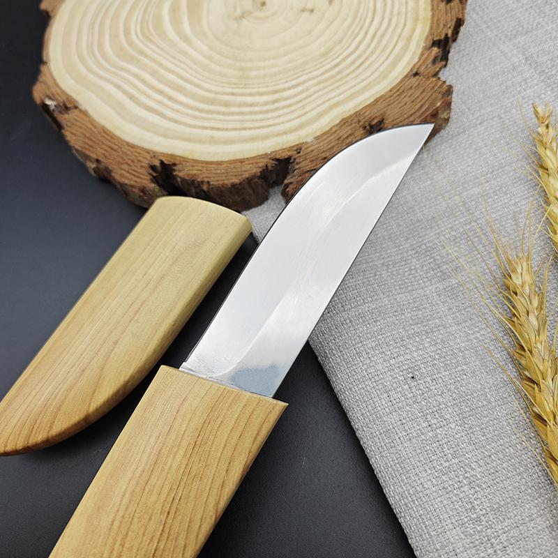 Stainless Steel Utility Knife Kitchen Cleaver with Sheath Outdoor Barbecue Cutting Fishing Knife Household Paring Knife