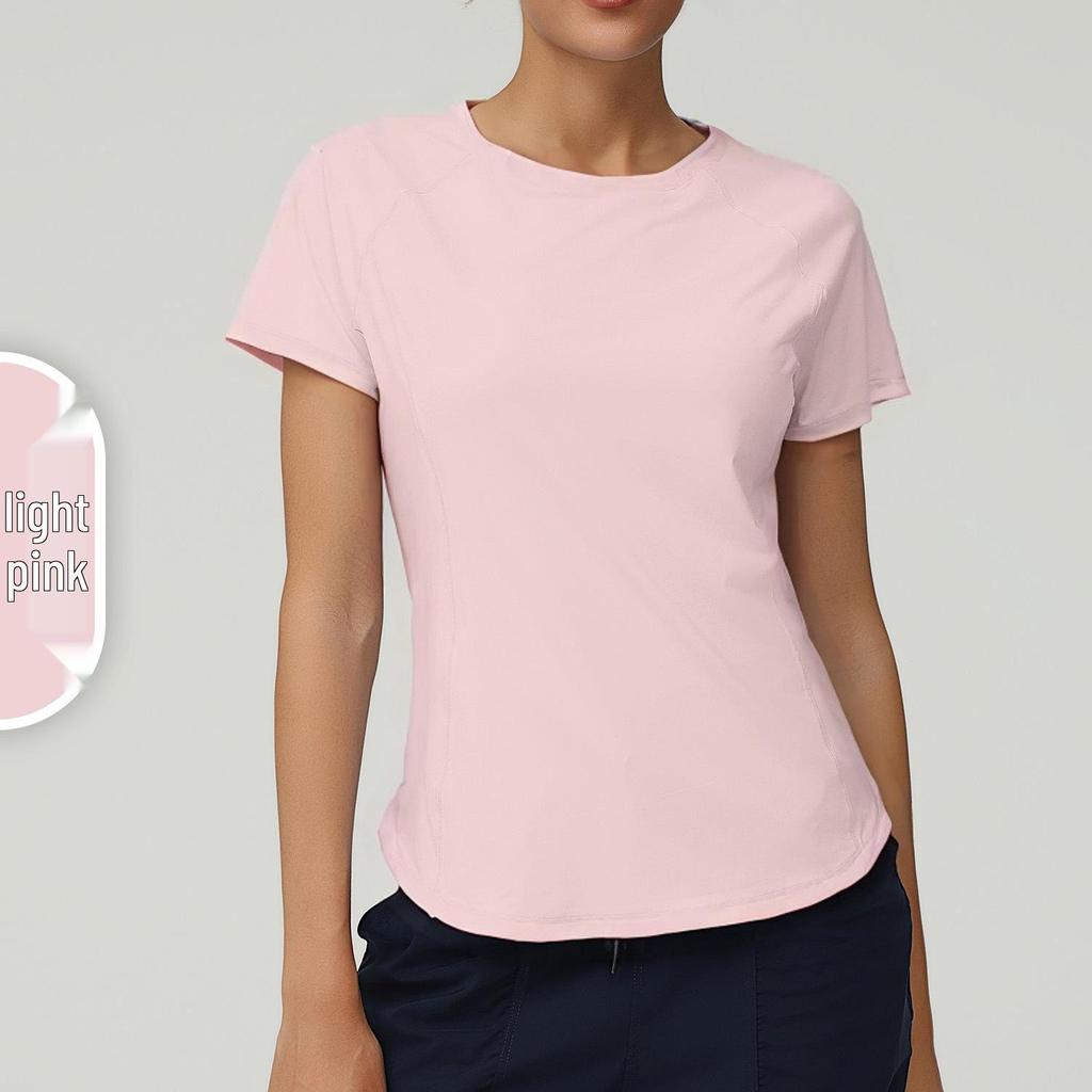 Plus Size Women's Quick-Dry Loose Fit Short Sleeve Running & Yoga T-Shirt