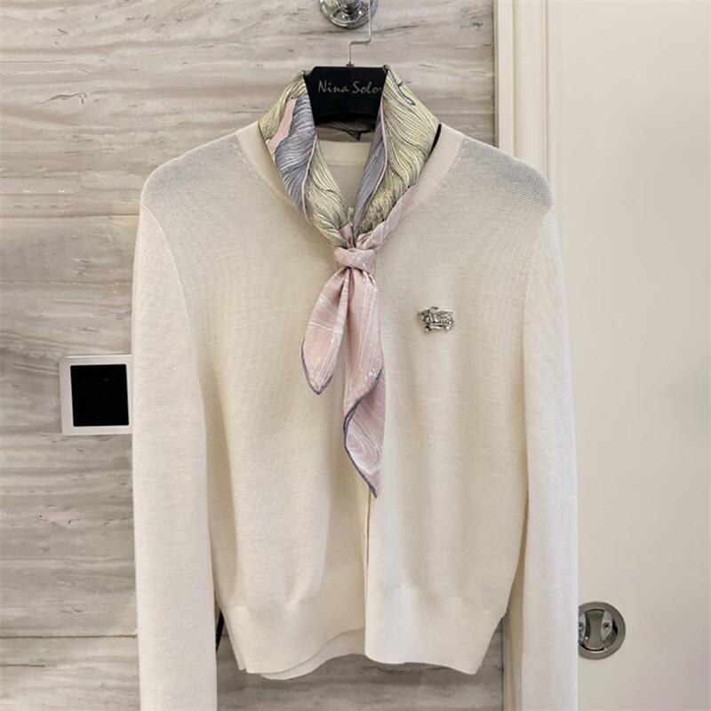 NINA SOLOR Starry Iris Double-Sided Jacquard Silk Scarf