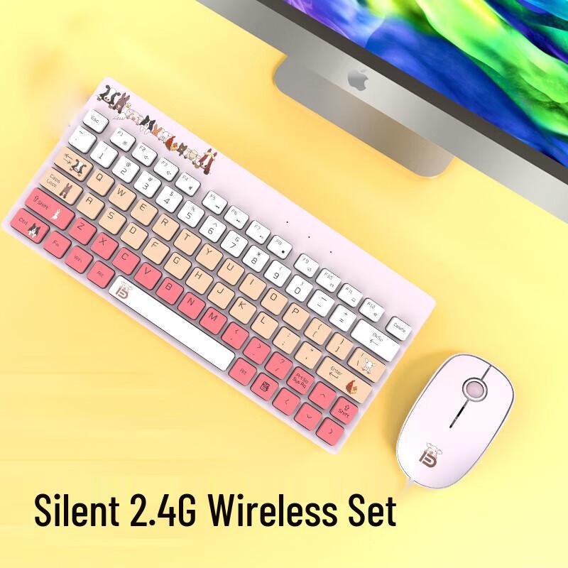 

Fude Cartoon Wireless Silent Keyboard and Mouse Combo