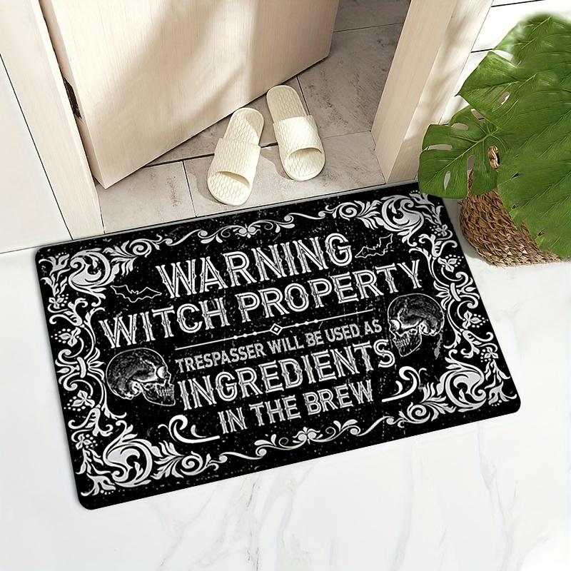 

VIKAMA Gothic Horror Vibe Floor Mat Simple Print Non Slip Dirt Proof Washable Bathroom Bedroom Home Decor Carpet 40cm x 60cm
