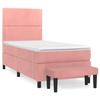 3137760 vidaXL Divan Bed with Mattress Pink 90x190 Cm Velvet