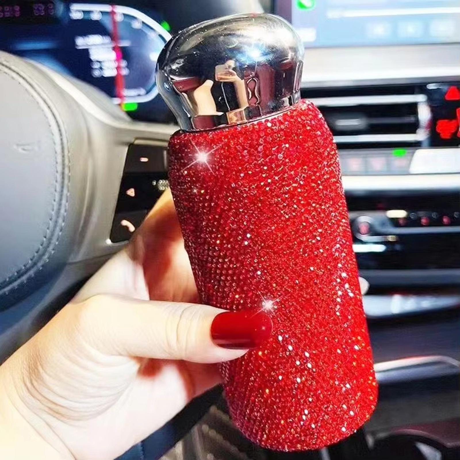 

Bling Rhinestone Stainless Steel Vacuum Insulated Cup Portable Water Bottle one size красный