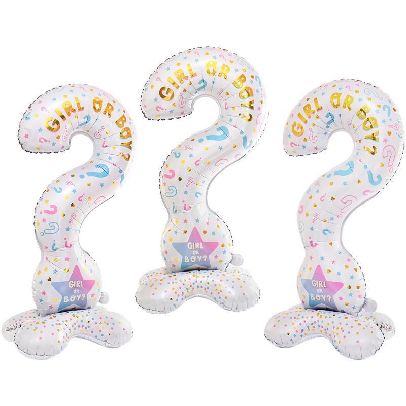 Gender Reveal Balloons with Fringe Curtain Boy or Girl Standing Foil Balloon Gender Reveal Party Decoration Supplies Baby Shower