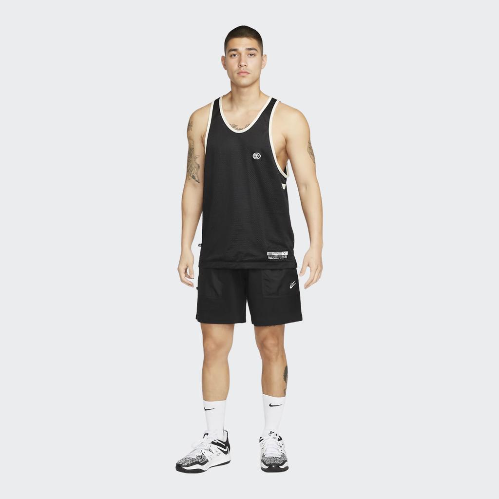 Nike Dri-Fit Logo Print Colorblock Mesh Quick-Dry Sleeveless Basketball Tank Top Men Tops Black DX0334-010