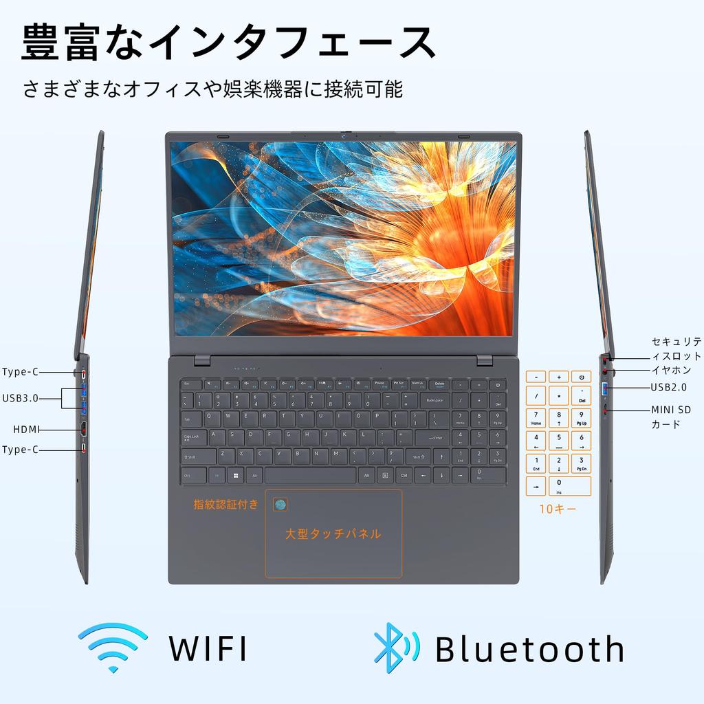 Windows 11 Laptop with 12th Generation Intel N95 GHz IPS Wide Viewing Full HD Numeric Fingerprint Large 5G Work from Dobios 2024 New Model DDR5 512GB