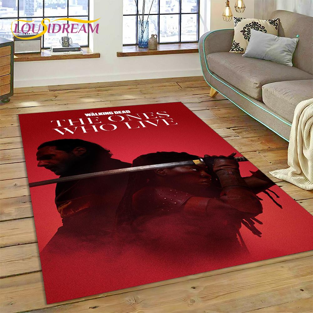 Tappeto 3D The Walking Dead Lincoln TWD TV per Soggiorno Camera da Letto Decorazione Casa, Tappetino da Pavimento Antiscivolo Decorazione per Divano Zerbino