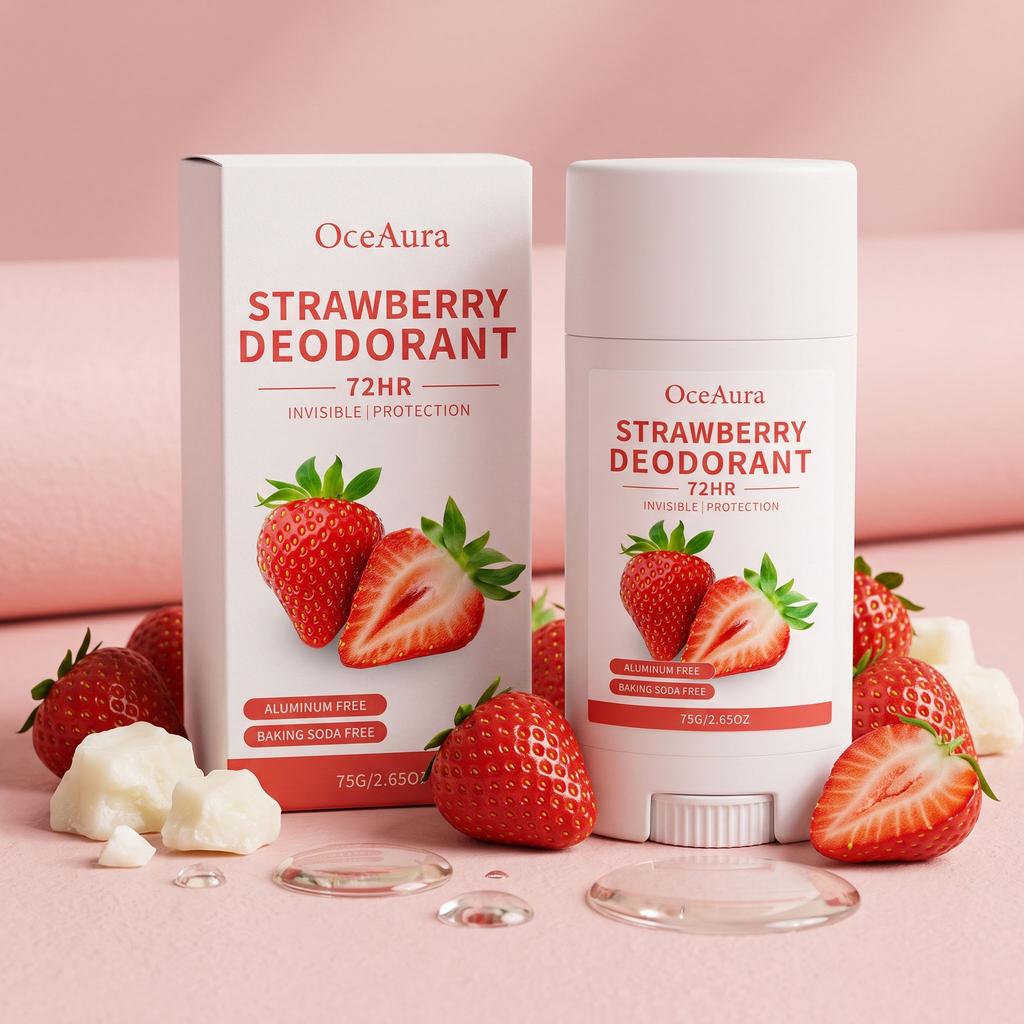 OCEAURA Body Deodorant Stick Strawberry Scent Body Odor Removing Stick Fresh Scent