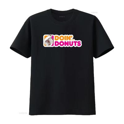 DOIN DONUTS T-shirt TURBO vintage Lavé vêtements de designer Confortable Extensible homme Streetwear décontracté graphique Respirant Doux