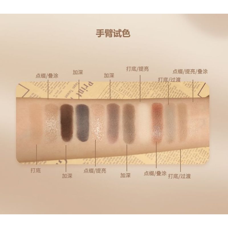 Kaxier - Roasted Coffee 12-Color Eyeshadow Palette - 3 Types