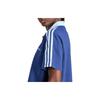 adidas LOOSE CROP Loose-fitting cropped short-sleeved polo shirt for women, blue