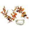 Fall Garland Thanksgiving Decor Artificial Fall Maple Leaves for w/ Pumpkin Halloween Garland for Garden Party Home Orna
