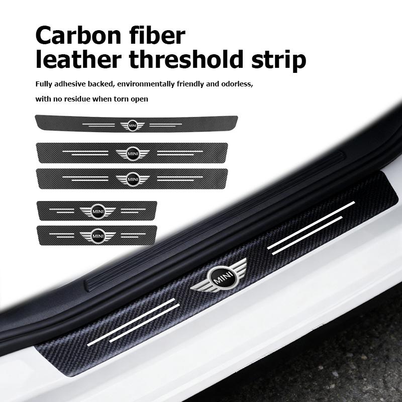 Tira Protectora Anticolisión para Umbral de Puerta de Coche Pegatina de Fibra de Carbono para MINI R52 R53 R56 R57 R58 R60 CLUBMAN COUNTRYMAN Emblema njbwy33