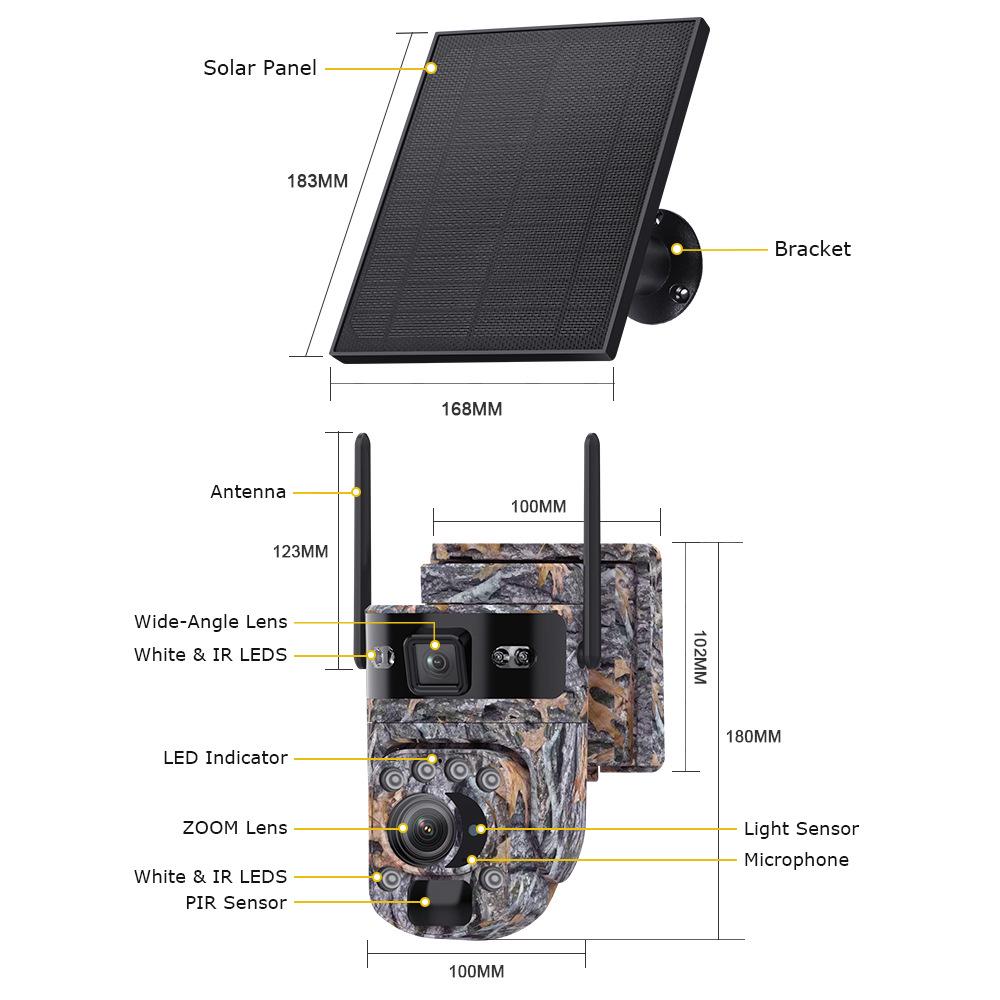 4G Solar Camouflage Surveillance Camera with 20X Zoom, HD, Day/Night Full Color, Low Power.